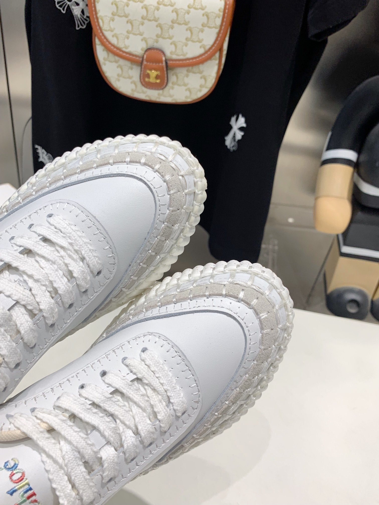 CHLOÃ‰ NAMA SNEAKER 5 CM IN WHITE CALFSKIN