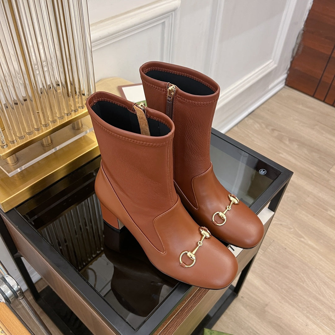 GG Horsebit Ankle Boot 65 Brown Calfskin