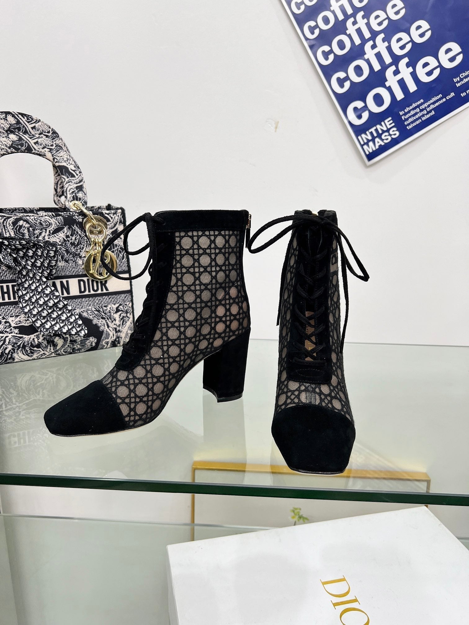 CD Naugtily-D Heeled Ankle Boot Black Fabric