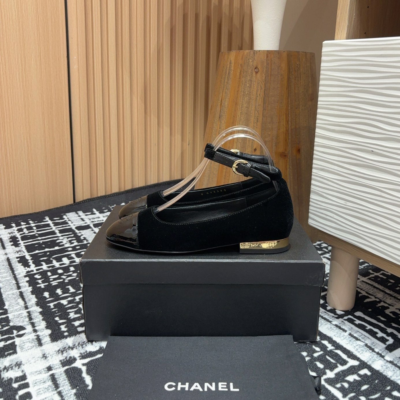 CC Mary Jane Black Velvet And Lambskin