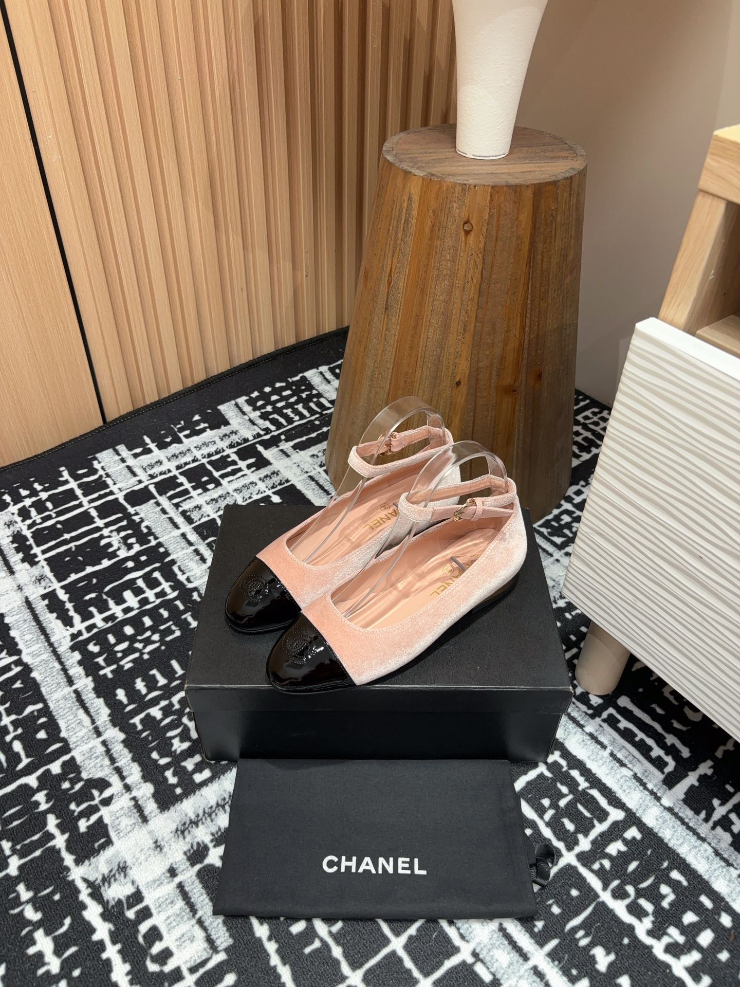 CC Mary Jane Black Pink Pastel Velvet And Lambskin