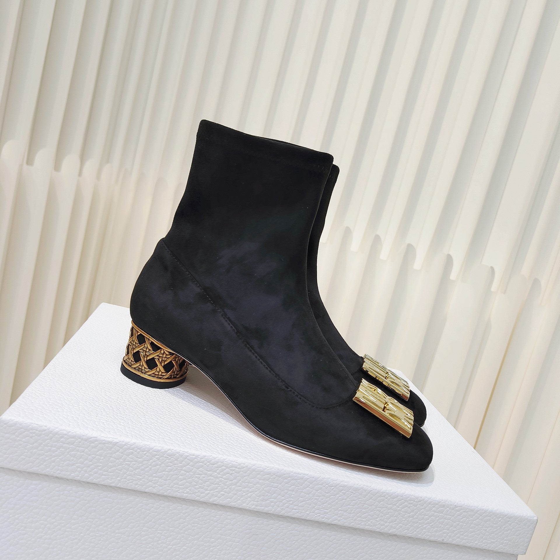 Miss Dior Ankle Boots 40mm Black Suede 111389