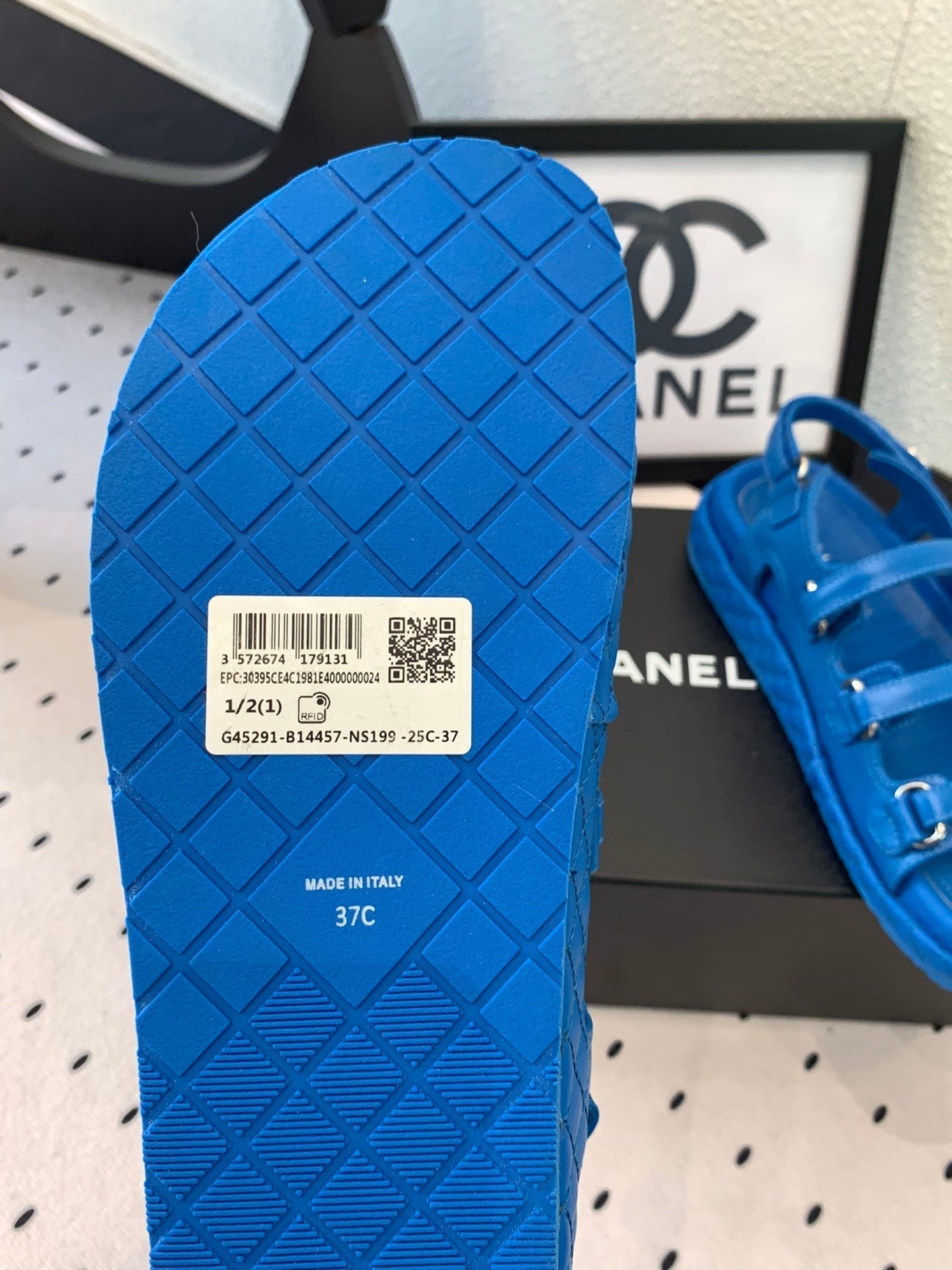 CC Sandals In Blue Lambskin 146998