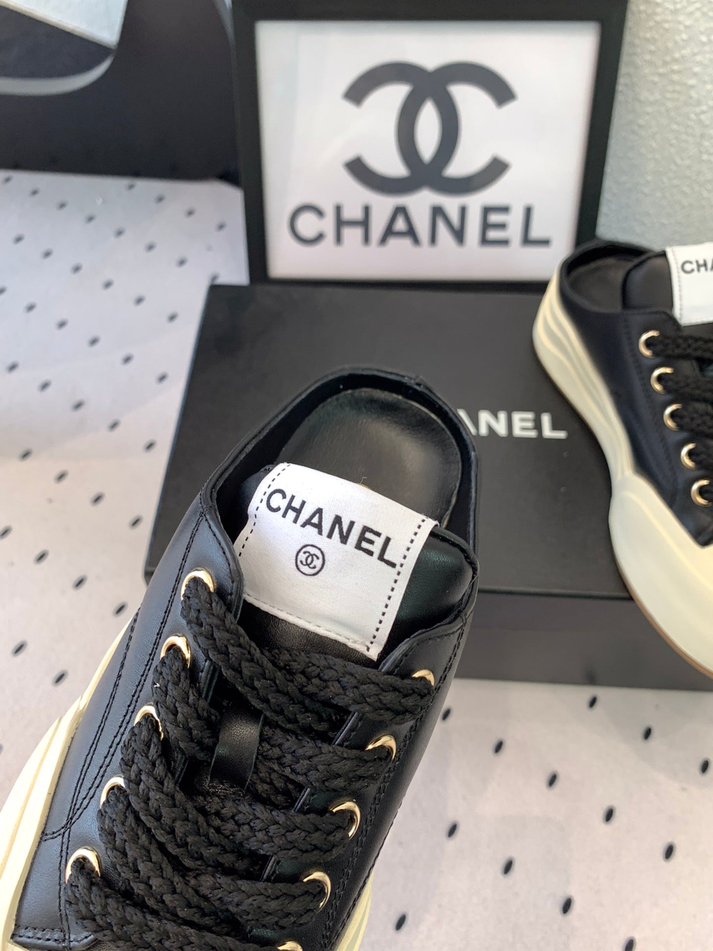 CC Mule Sneaker 50mm In Black Cowhide 147070