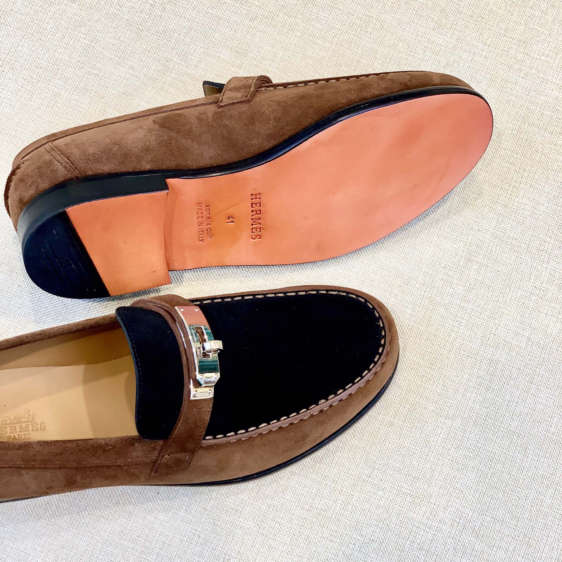 HM Men's Loafer Black Brown Suede 639121