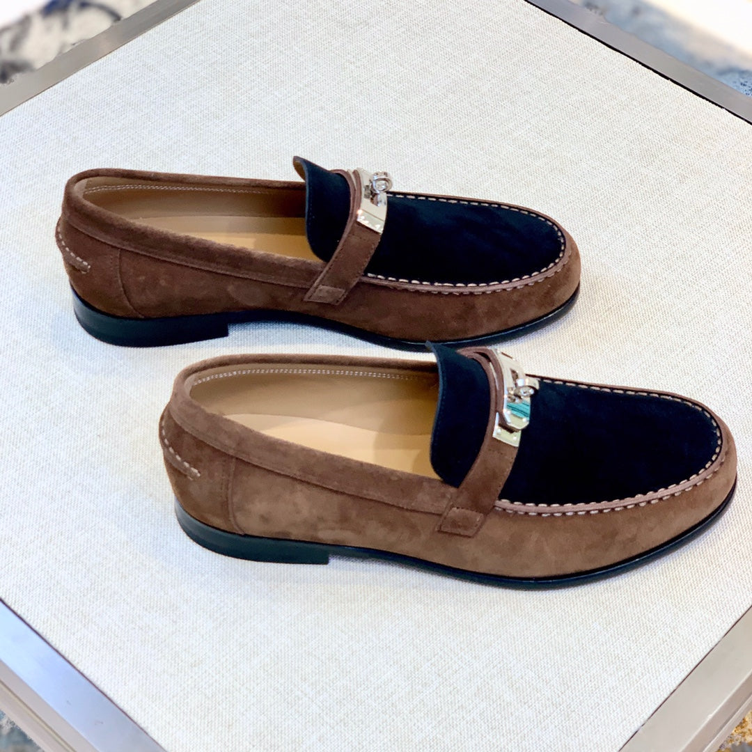 HM Men's Loafer Black Brown Suede 639121