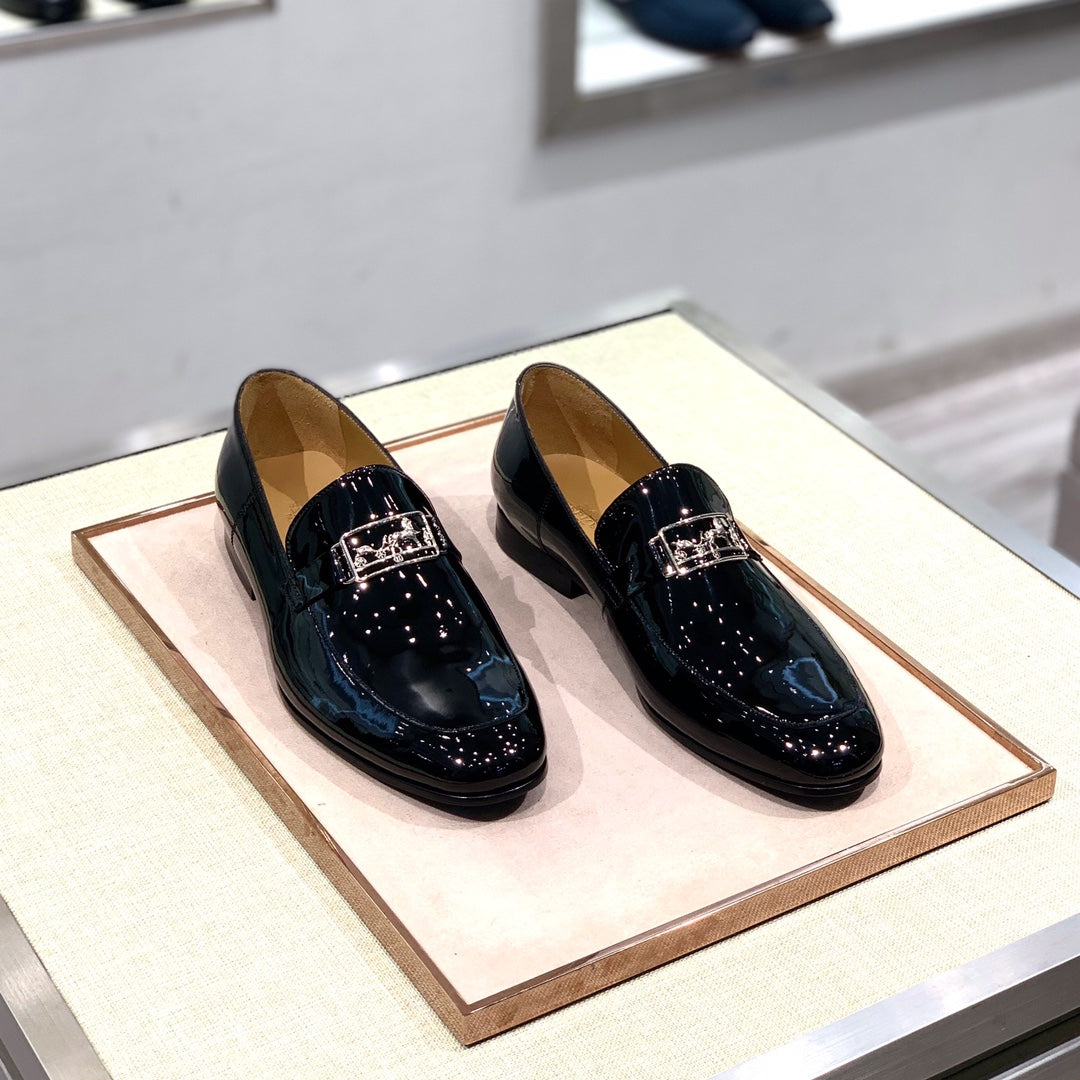 HM Men's Loafer Black Patent Leather 539686