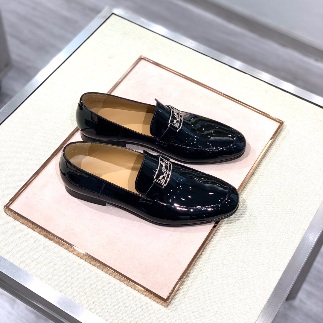 HM Men's Loafer Black Patent Leather 539686