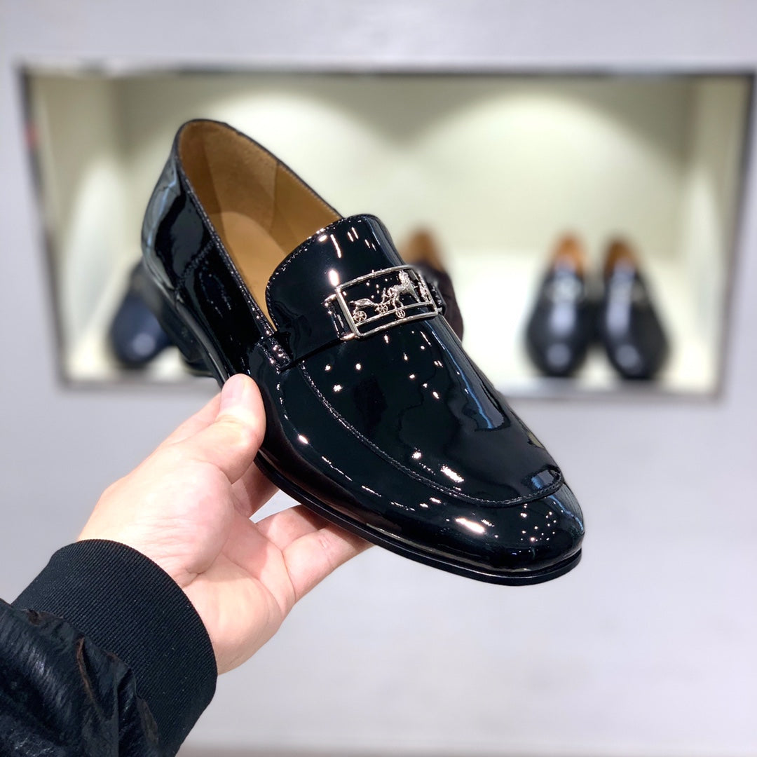 HM Men's Loafer Black Patent Leather 539686