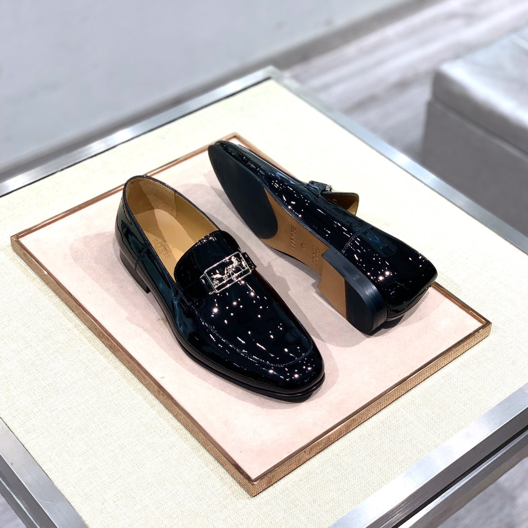 HM Men's Loafer Black Patent Leather 539686