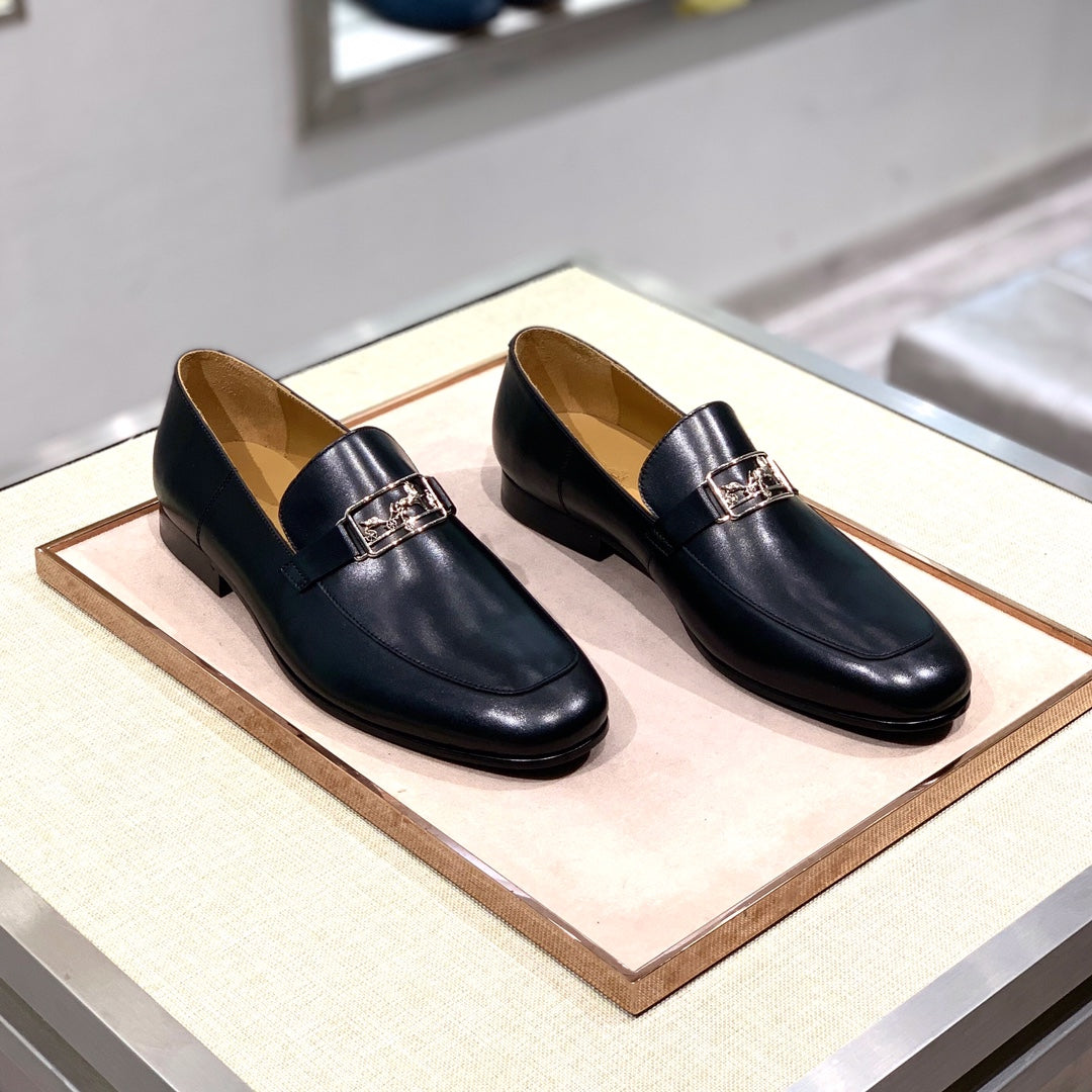 HM Men's Loafer Black Calfskin 539688