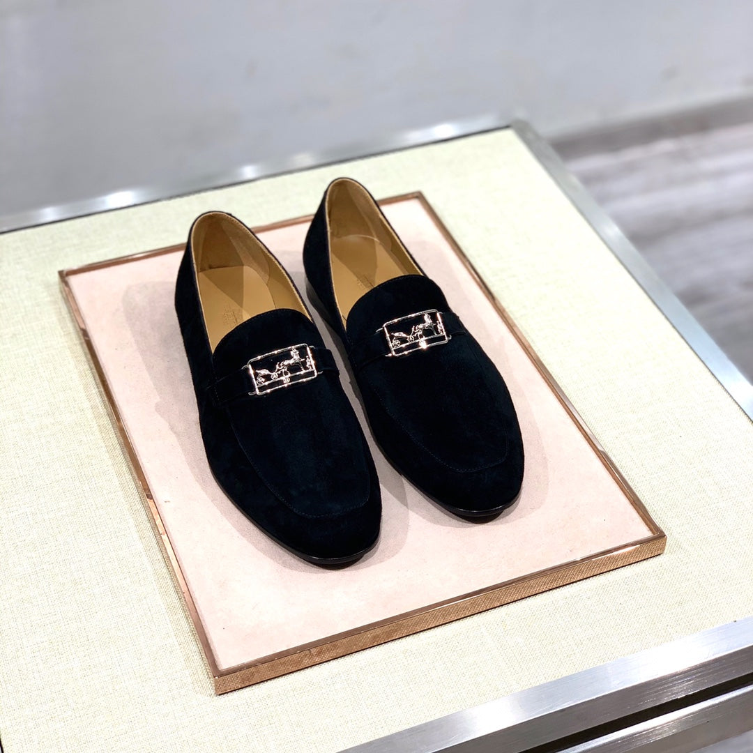 HM Men's Loafer Black Suede 539689