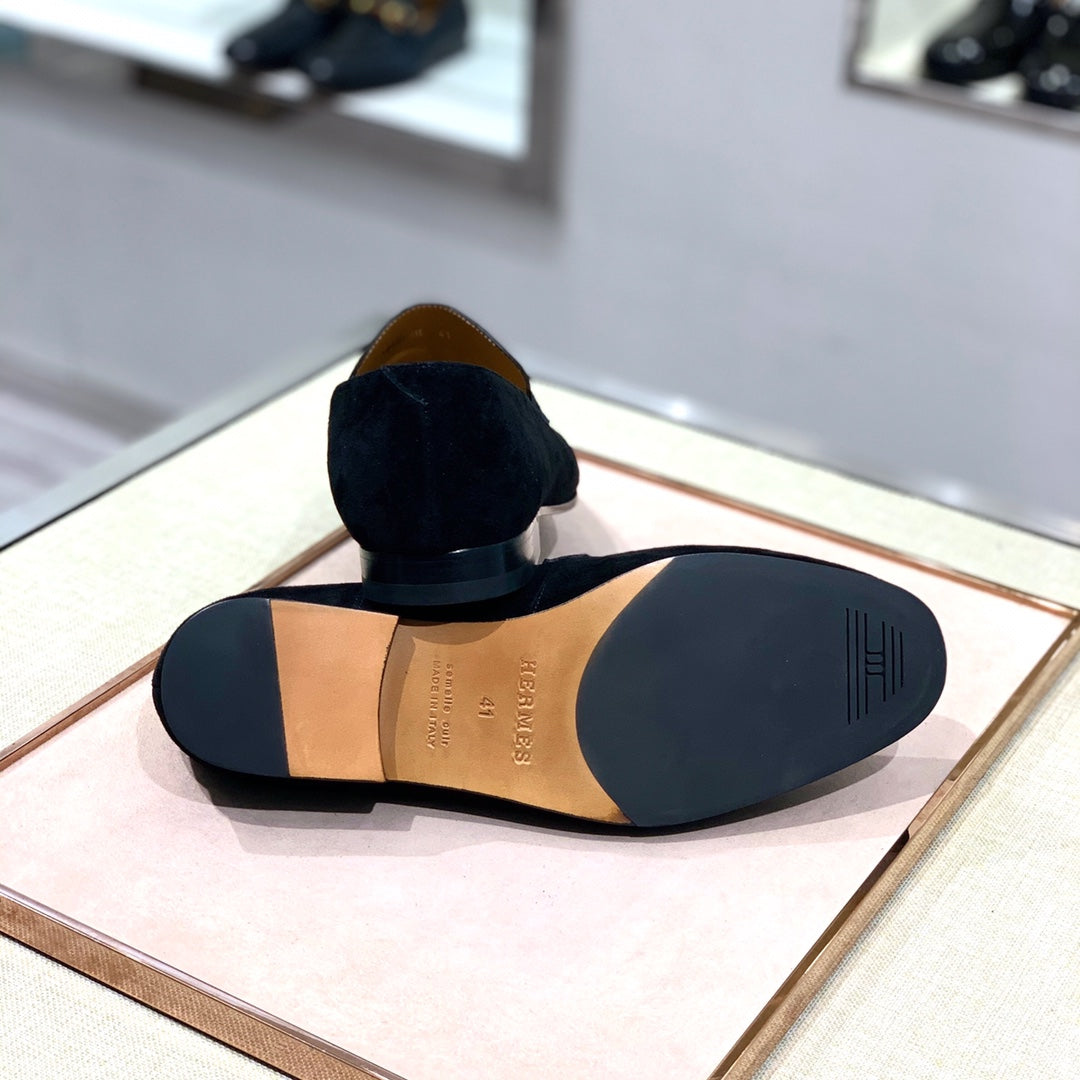 HM Men's Loafer Black Suede 539689