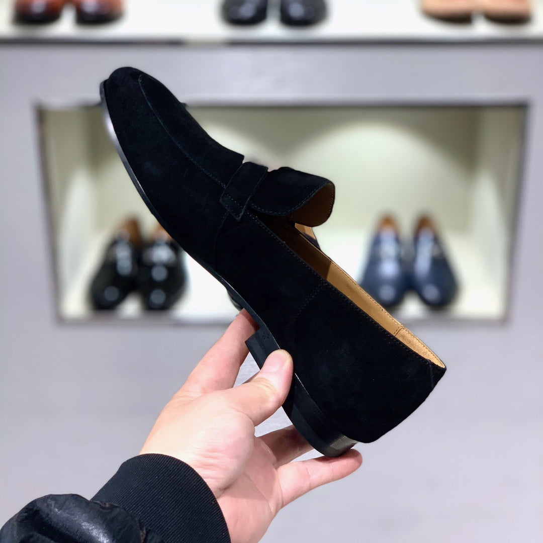 HM Men's Loafer Black Suede 539689