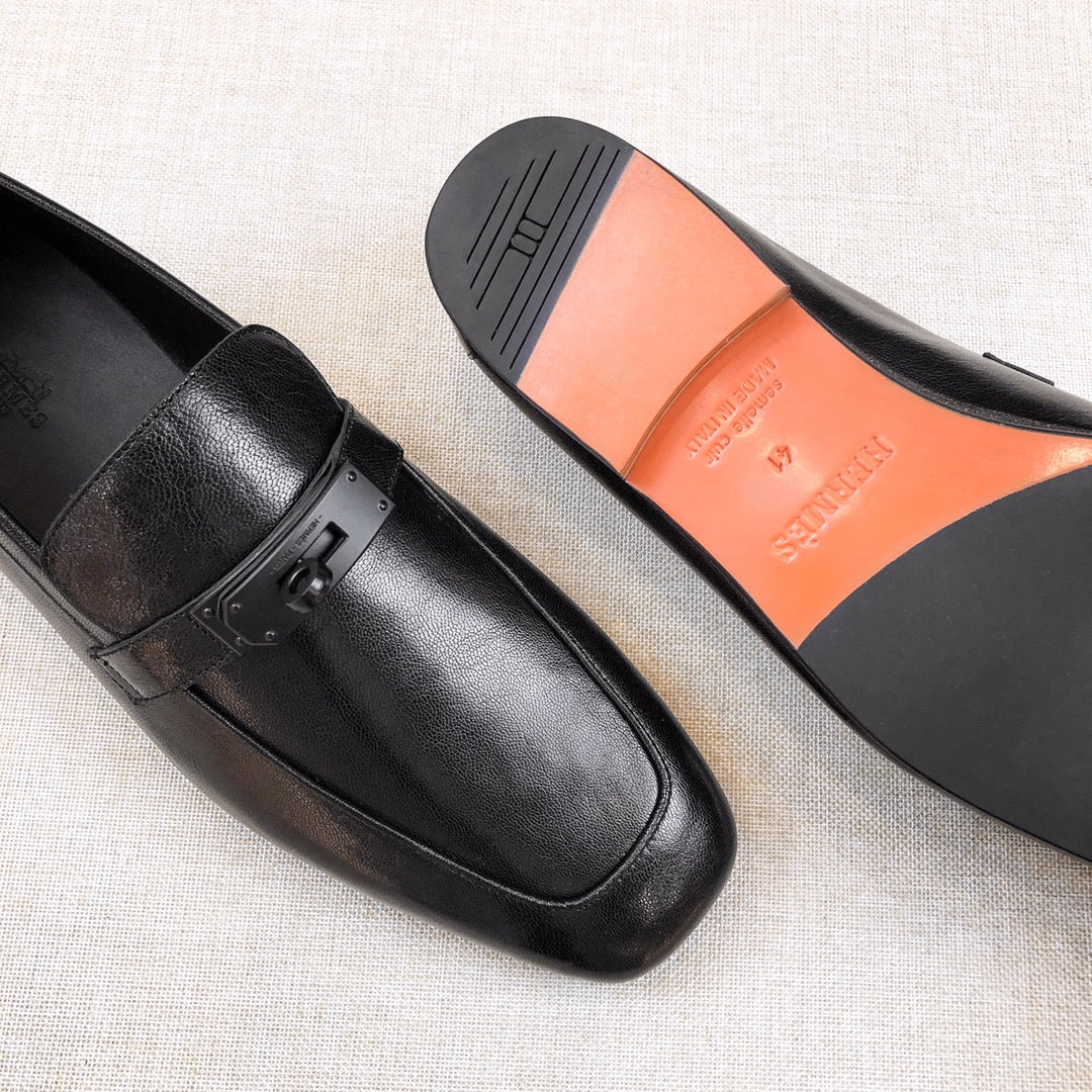 HM Men's Loafer Black Calfskin 539740