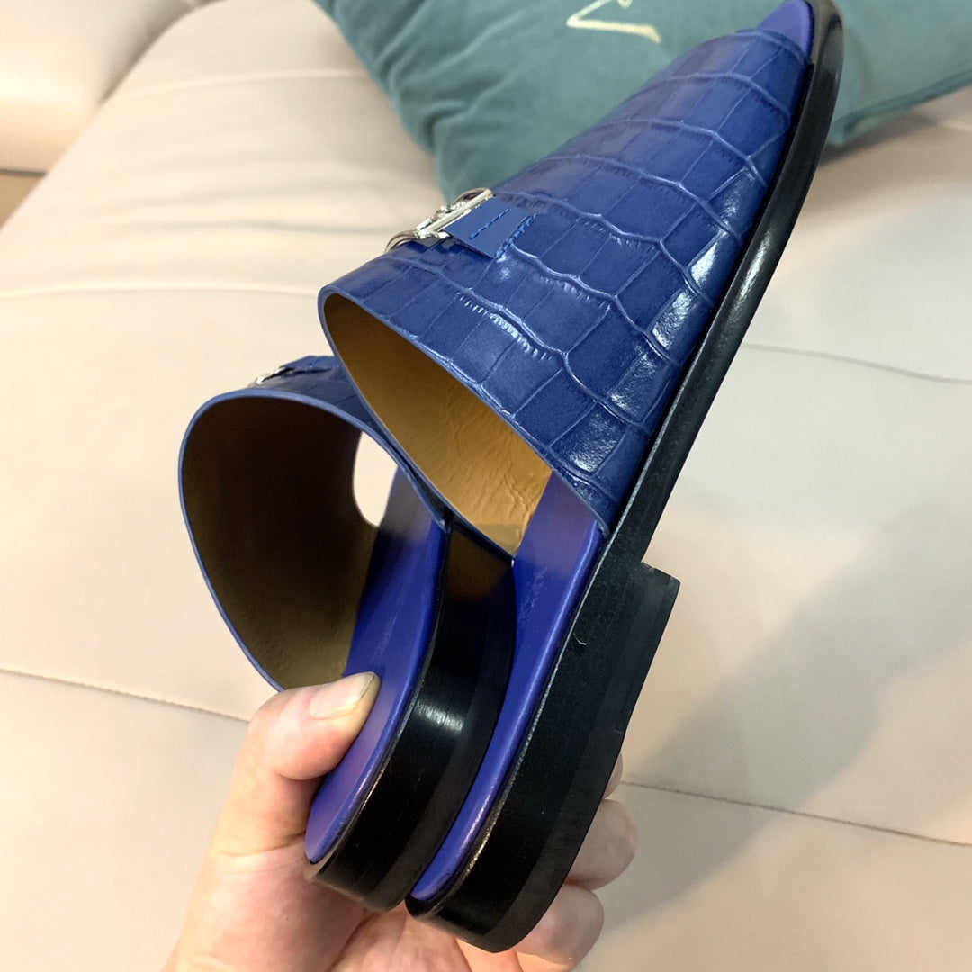 HM Men's Slide Blue Cowhide 567158