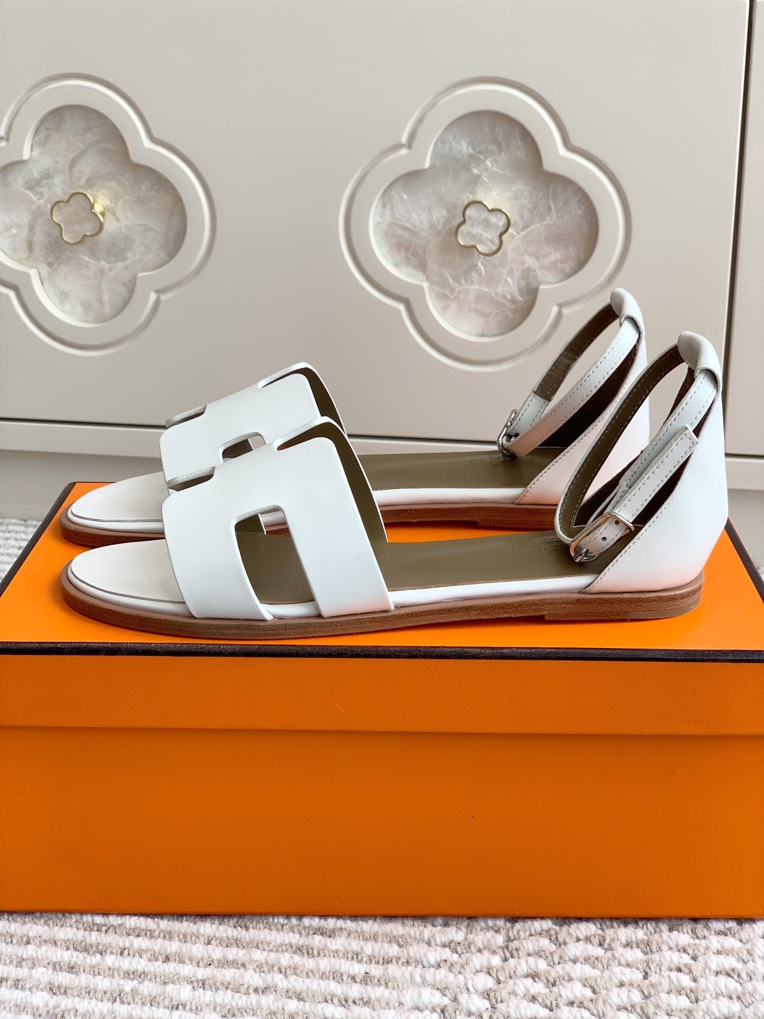 HM 25 Santorini White Etoupe Calfskin