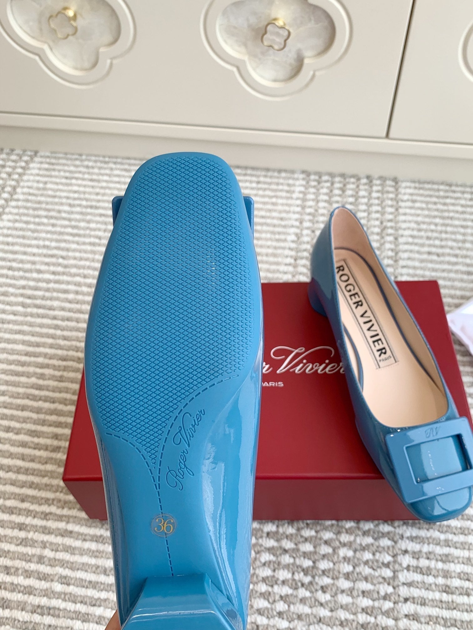 Viv 25 Ballet Flats Blue Cowhide Leather Sheepskin 255210