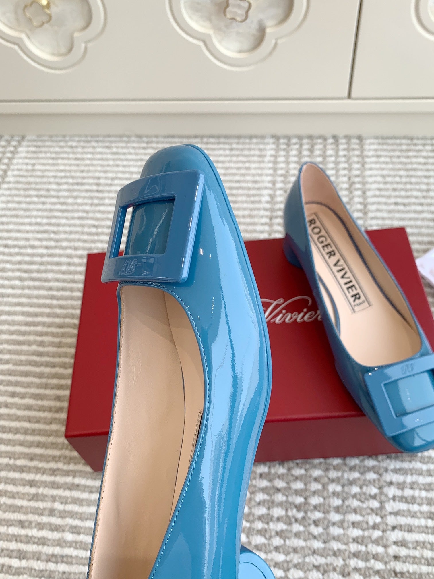 Viv 25 Ballet Flats Blue Cowhide Leather Sheepskin 255210