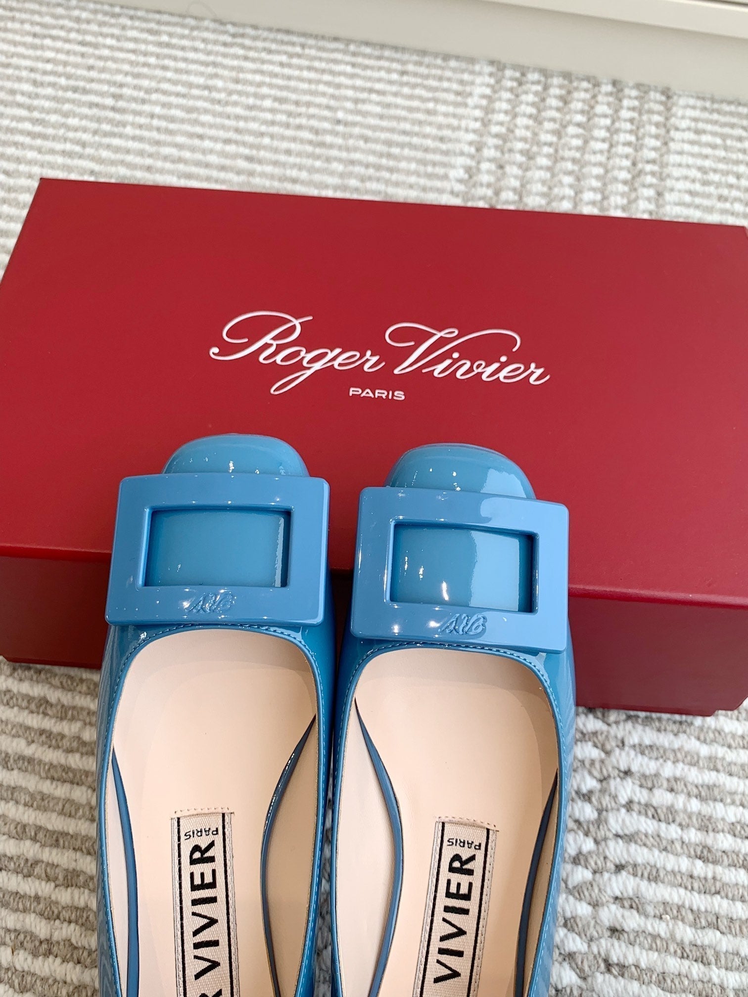 Viv 25 Ballet Flats Blue Cowhide Leather Sheepskin 255210