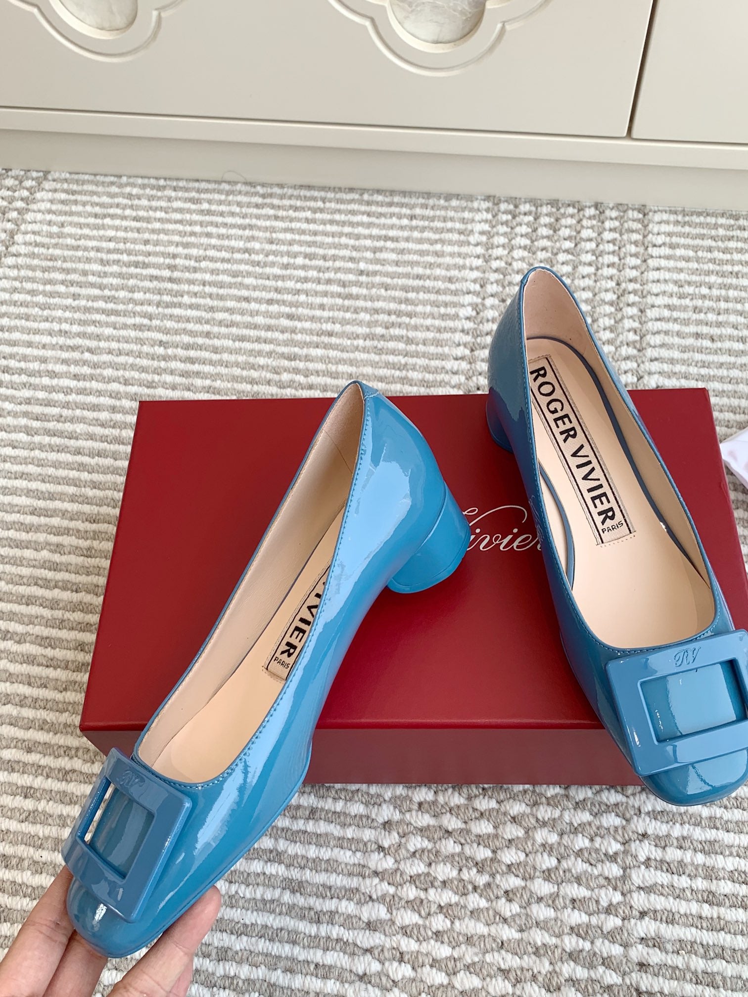 Viv 25 Ballet Flats Blue Cowhide Leather Sheepskin 255210