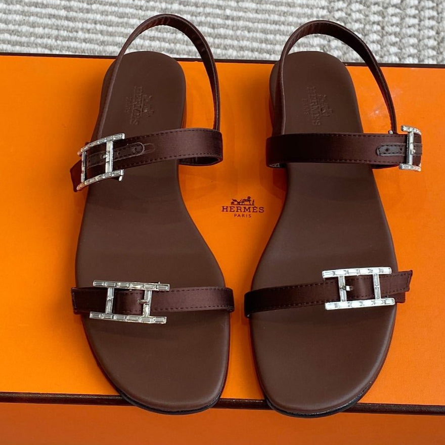 HM Cristal Sandals Brown Calfskin 291445
