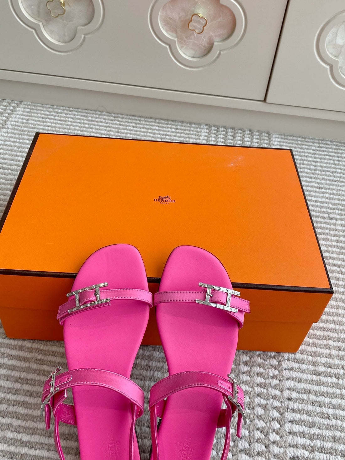 HM Cristal Sandals Pink Calfskin 291447