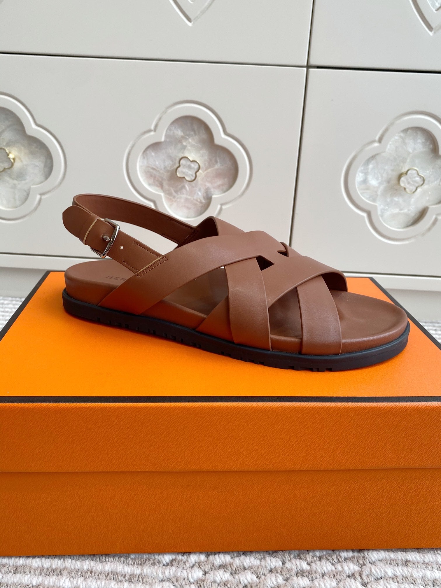 HM Heracles Sandals Brown Calfskin 291451