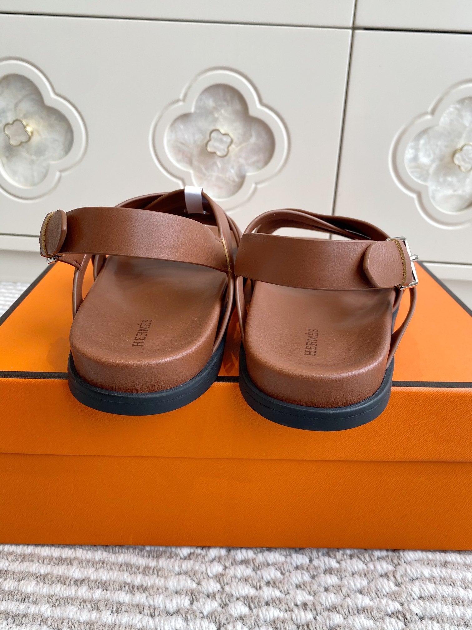 HM Heracles Sandals Brown Calfskin 291451