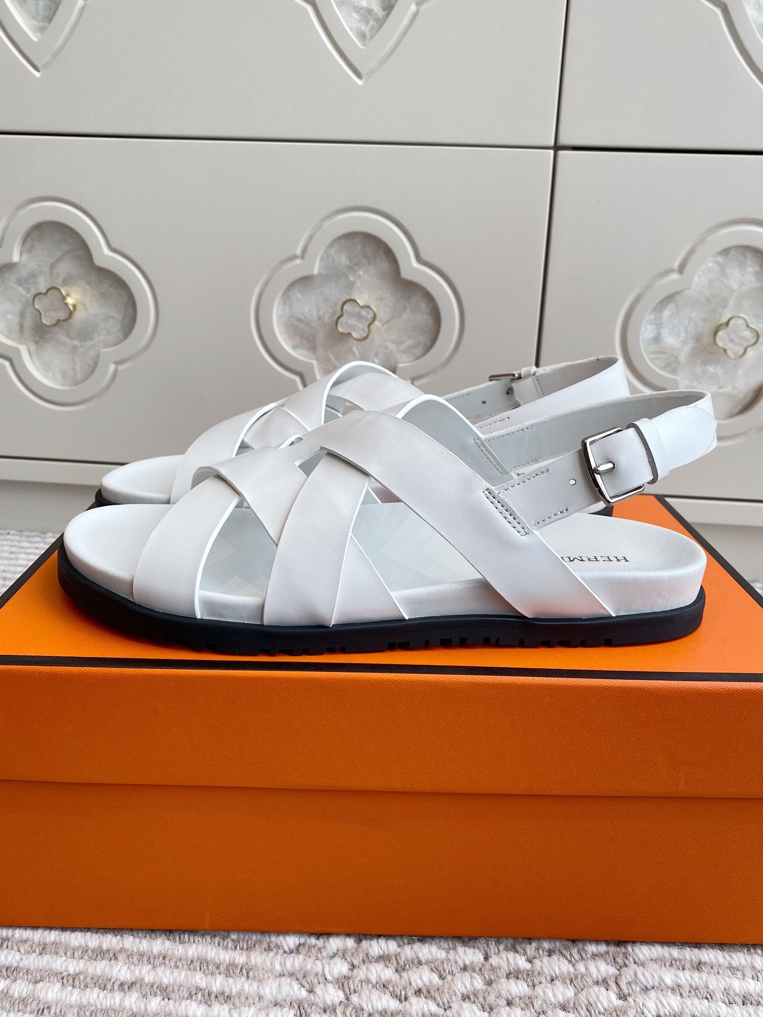 HM Heracles Sandals White Calfskin 291452