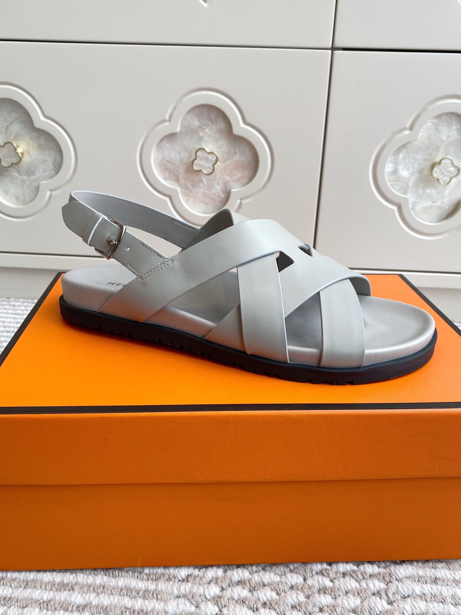 HM Heracles Sandals Ivory Calfskin 291454