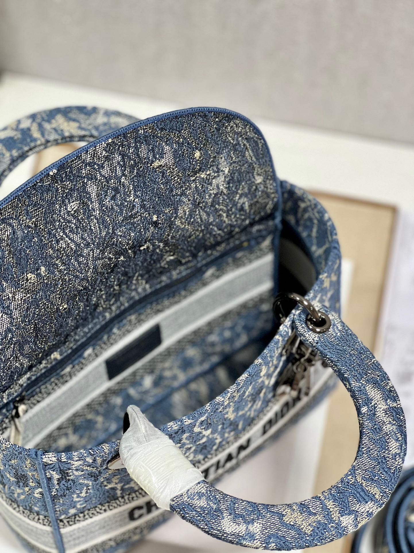CD Denim Water Blue  24 Lady Dior Bag Canvas 336663
