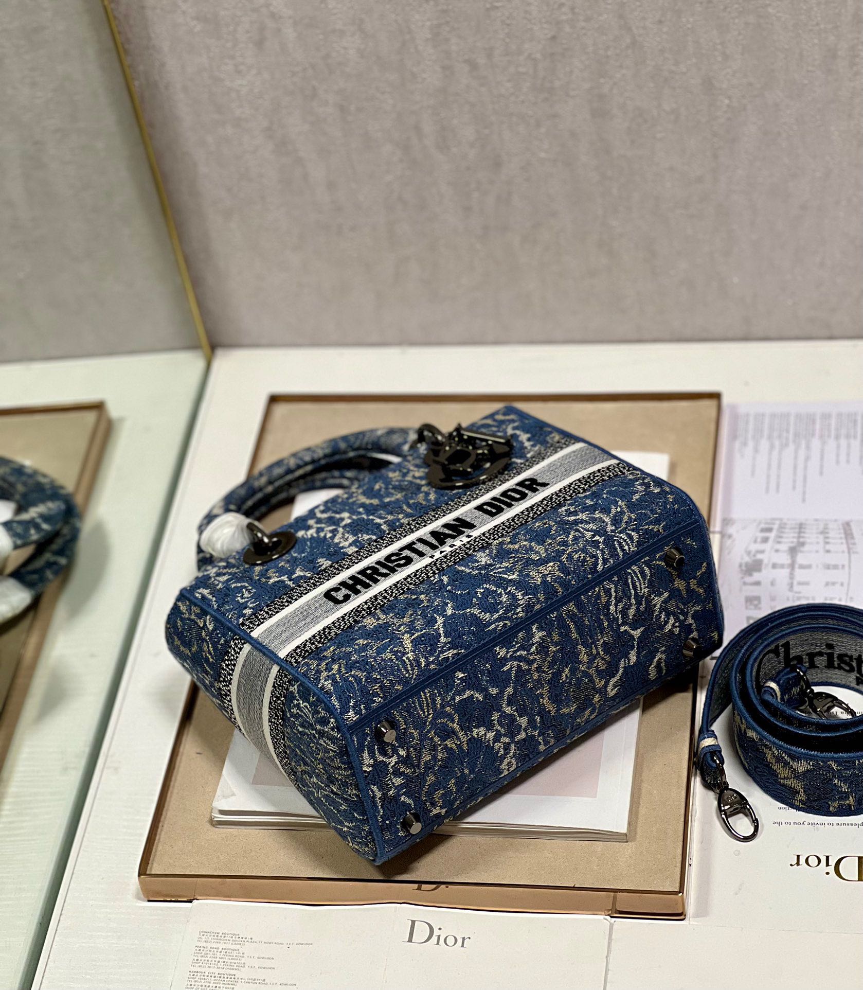 CD Denim Water Blue  24 Lady Dior Bag Canvas 336663
