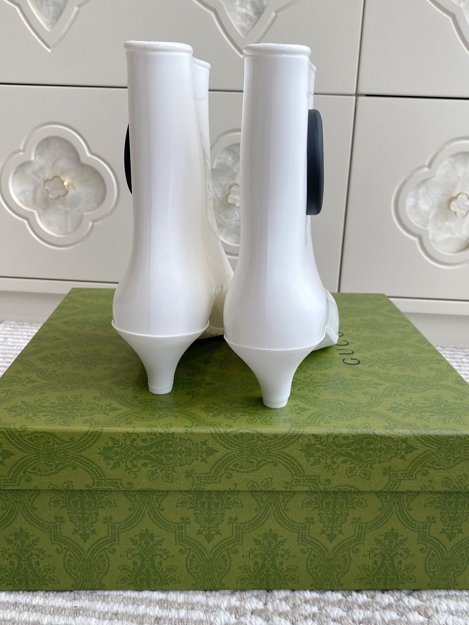 GC Ankle With Interlocking G Boot White Rubber 291026