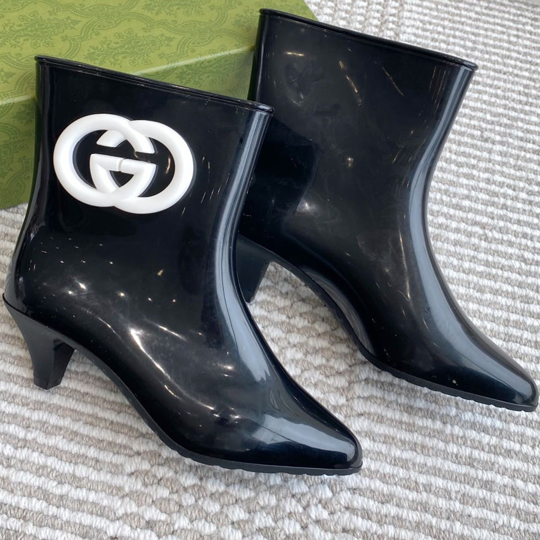 GC Ankle With Interlocking G Boot Black Rubber 291027