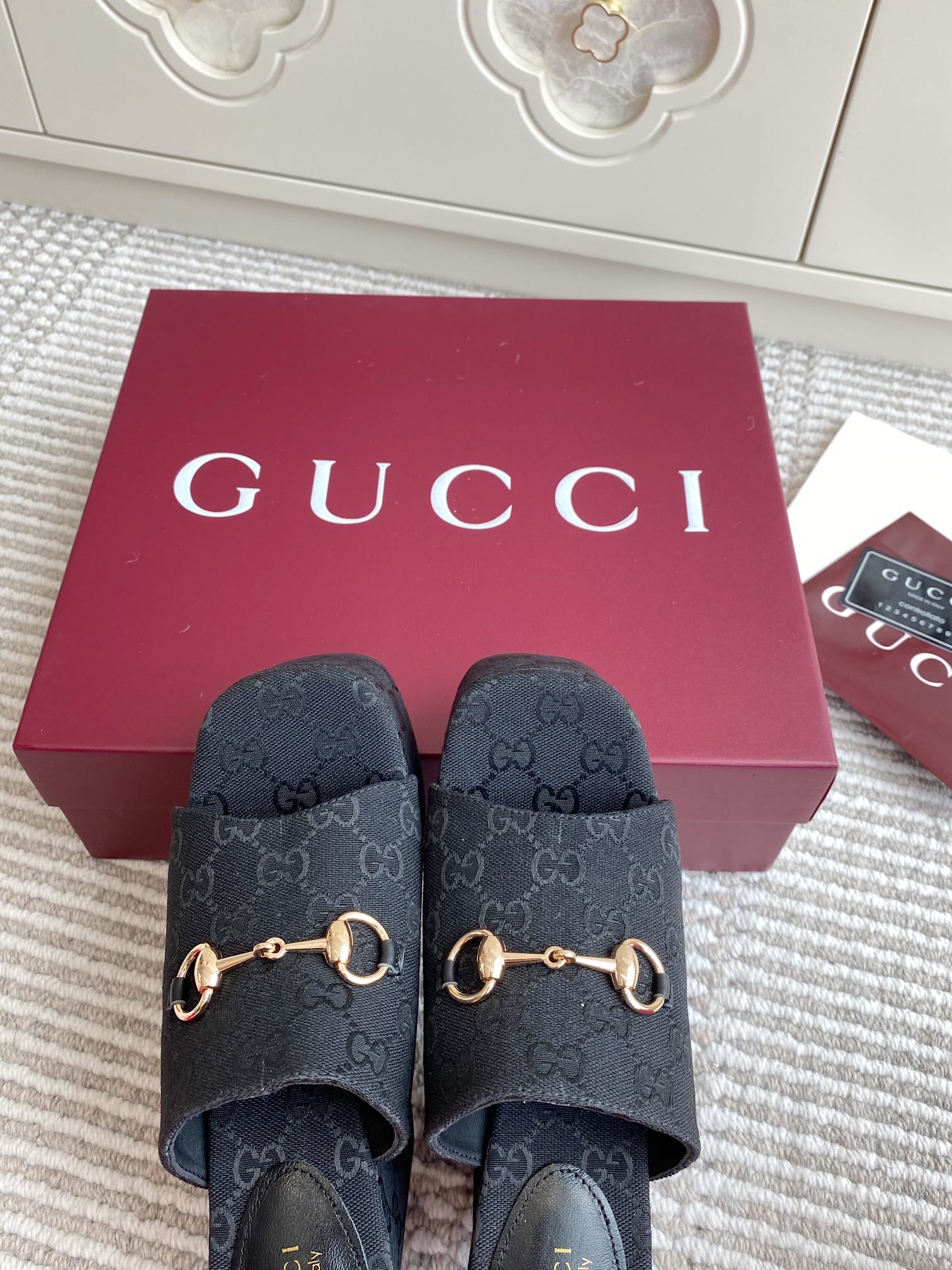 GC 25 Wedge With Horsebit Sandal Black Canvas 291030