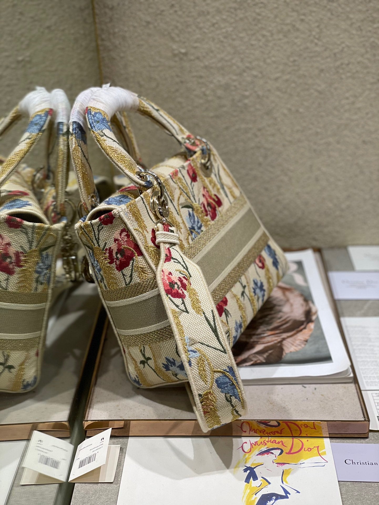 CD Hibiscus 24 Lady Dior Bag Canvas 336706