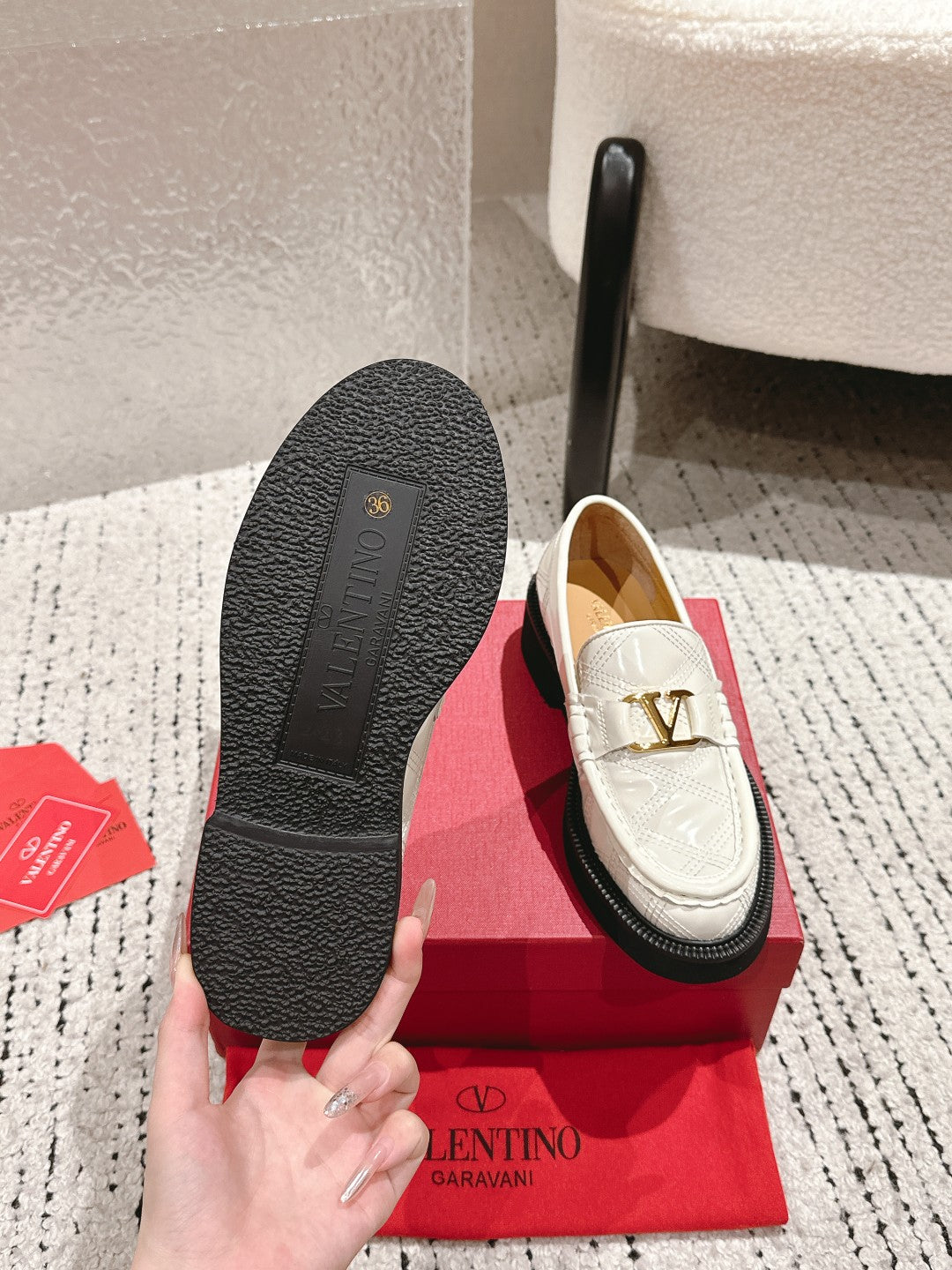 VT Vlogo Loafer White Patent Leather