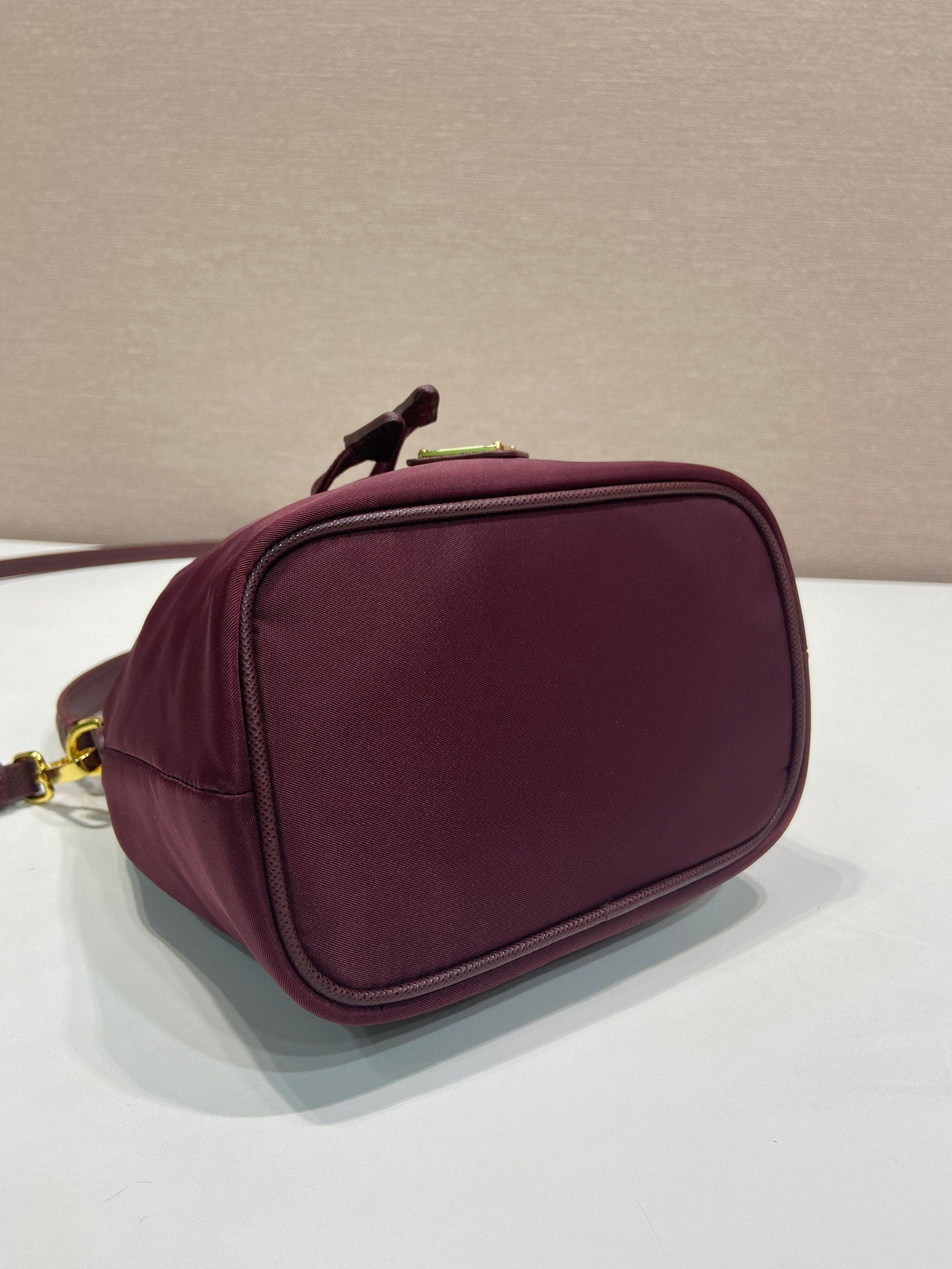 PRA bucket bag 19 burgundy nylon fabric  280831