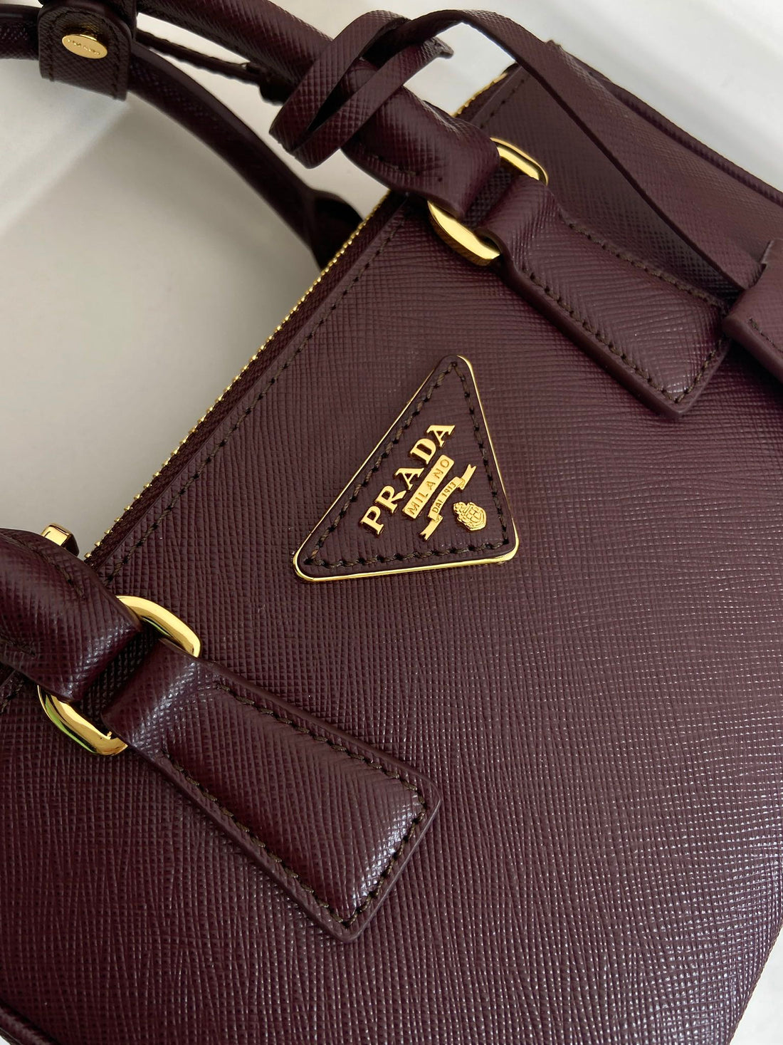 PRA Galleria handbag 21 burgundy leather 280837