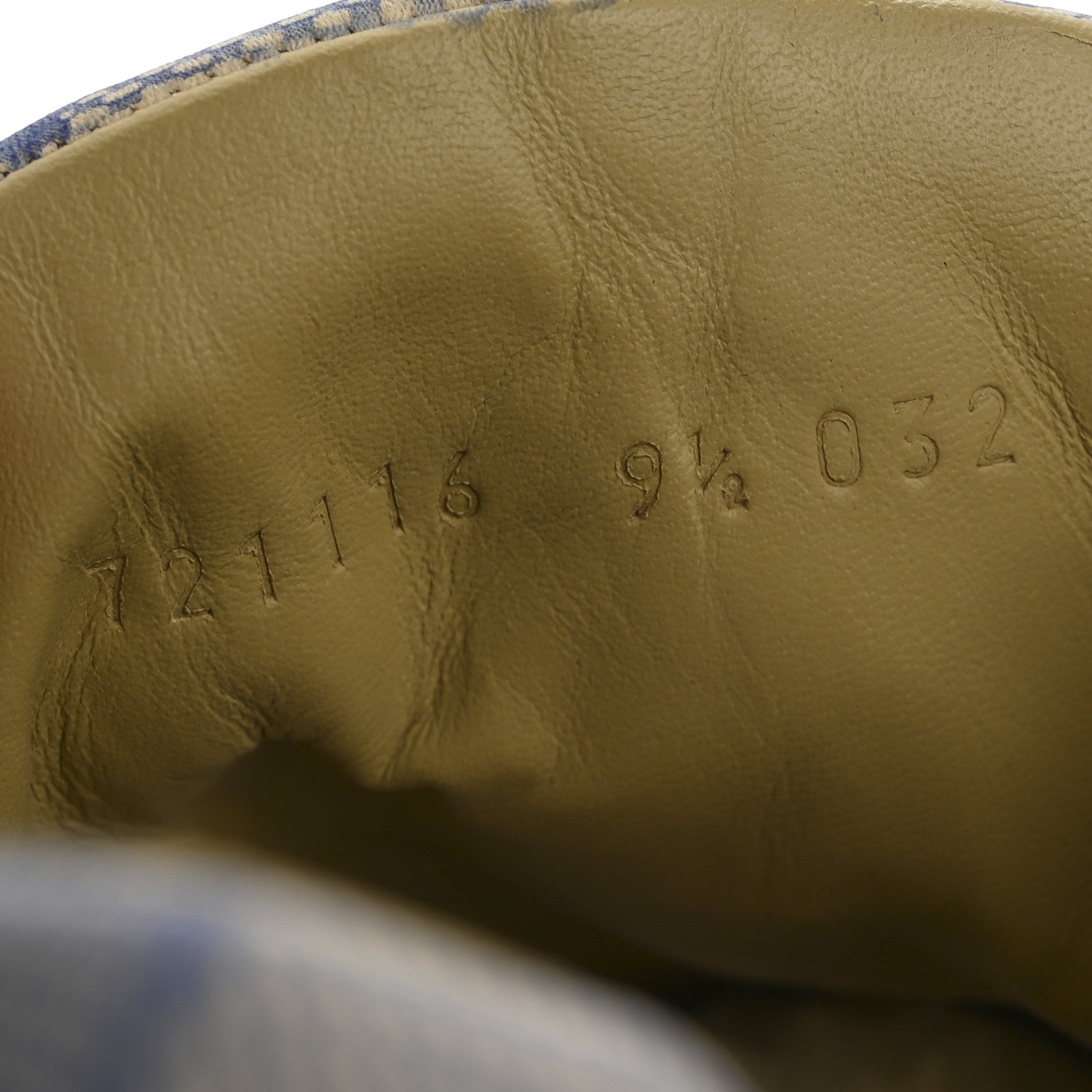 Ultralight Plume Calfskin Monogram Printed Mens Gucci Run Sneakers 9.5 Beige Blue