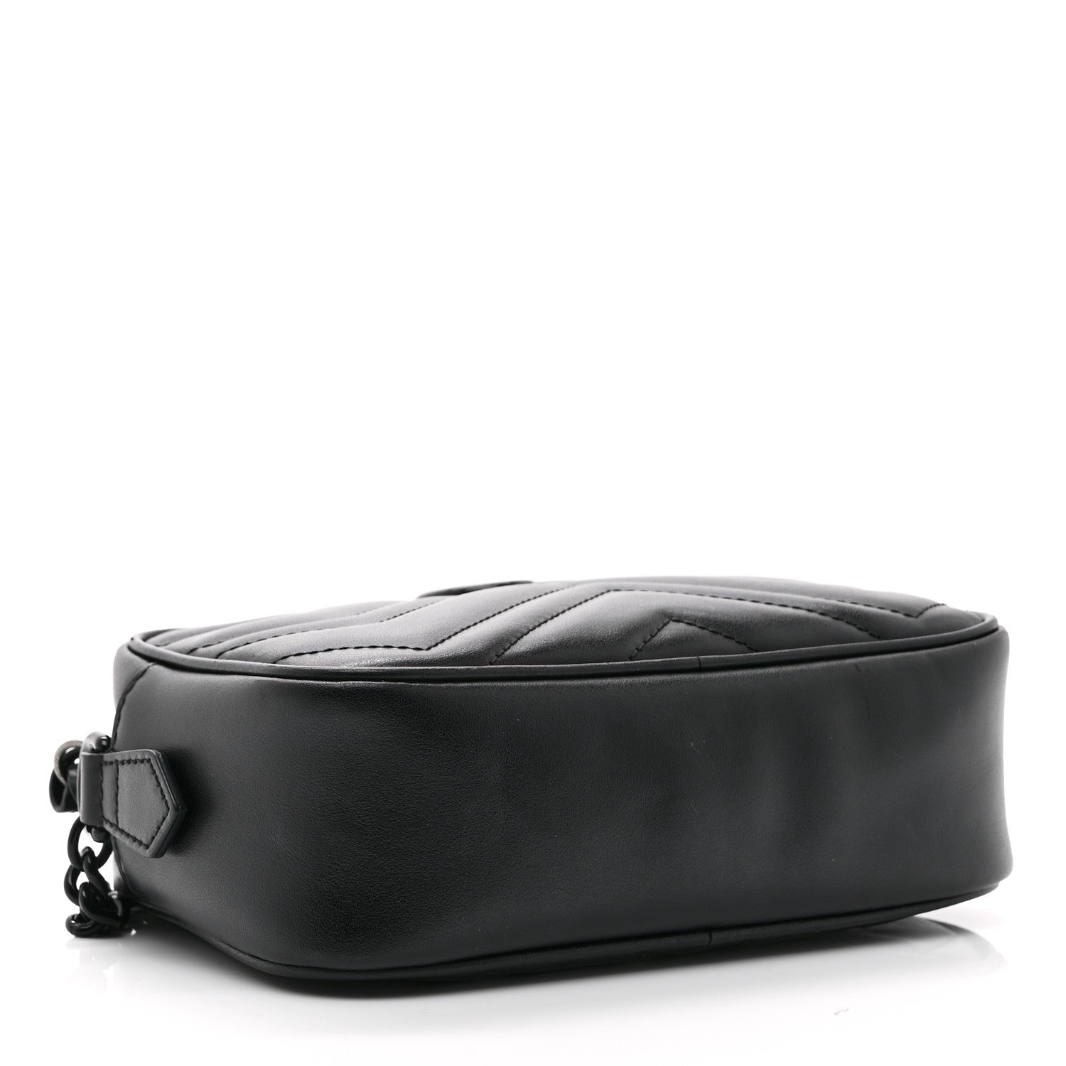 Calfskin Matelasse Monochrome Mini GG Marmont Chain Shoulder Bag Black