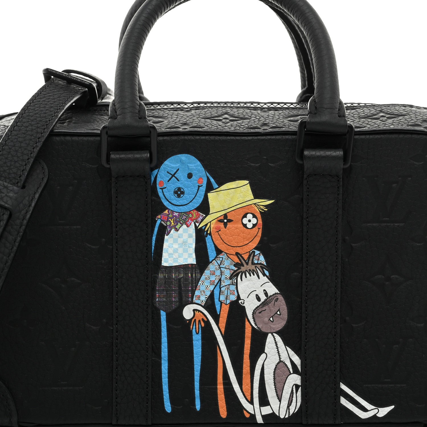 Taurillon Monogram Cartoon LV Friends Speedy Soft Trunk Black
