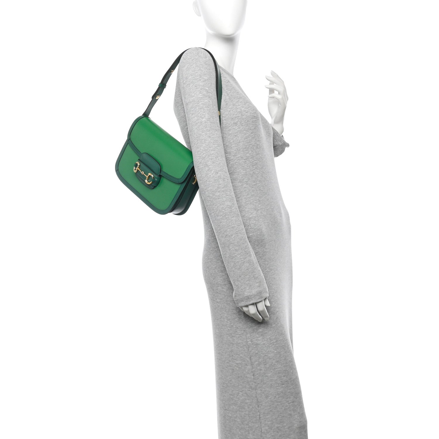 Azalea Calfskin Horsebit 1955 Shoulder Bag New Shamarock Emerald