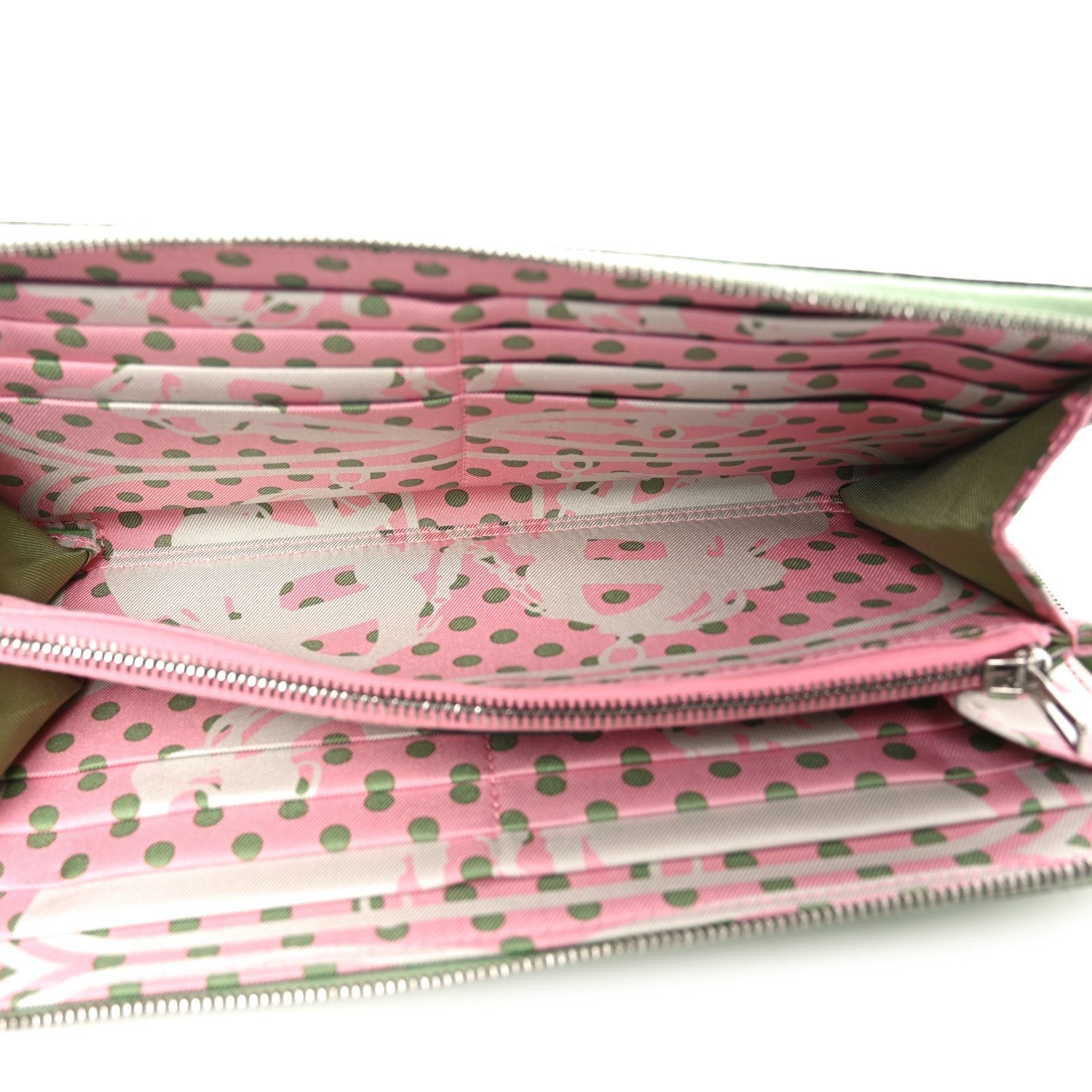 Epsom Silk'In Wallet Vert Criquet