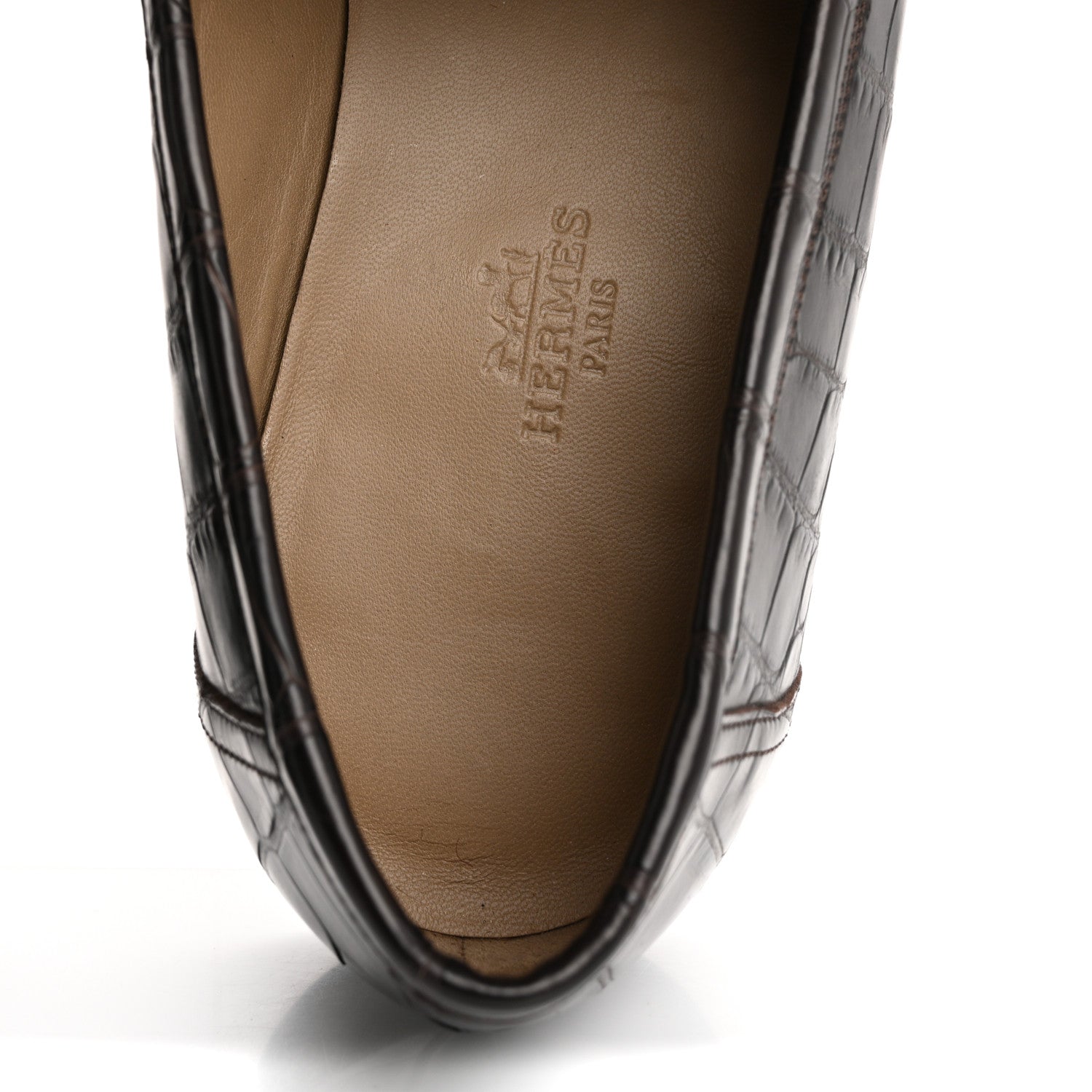 Matte Alligator Mens Paris Loafers 45 Moka