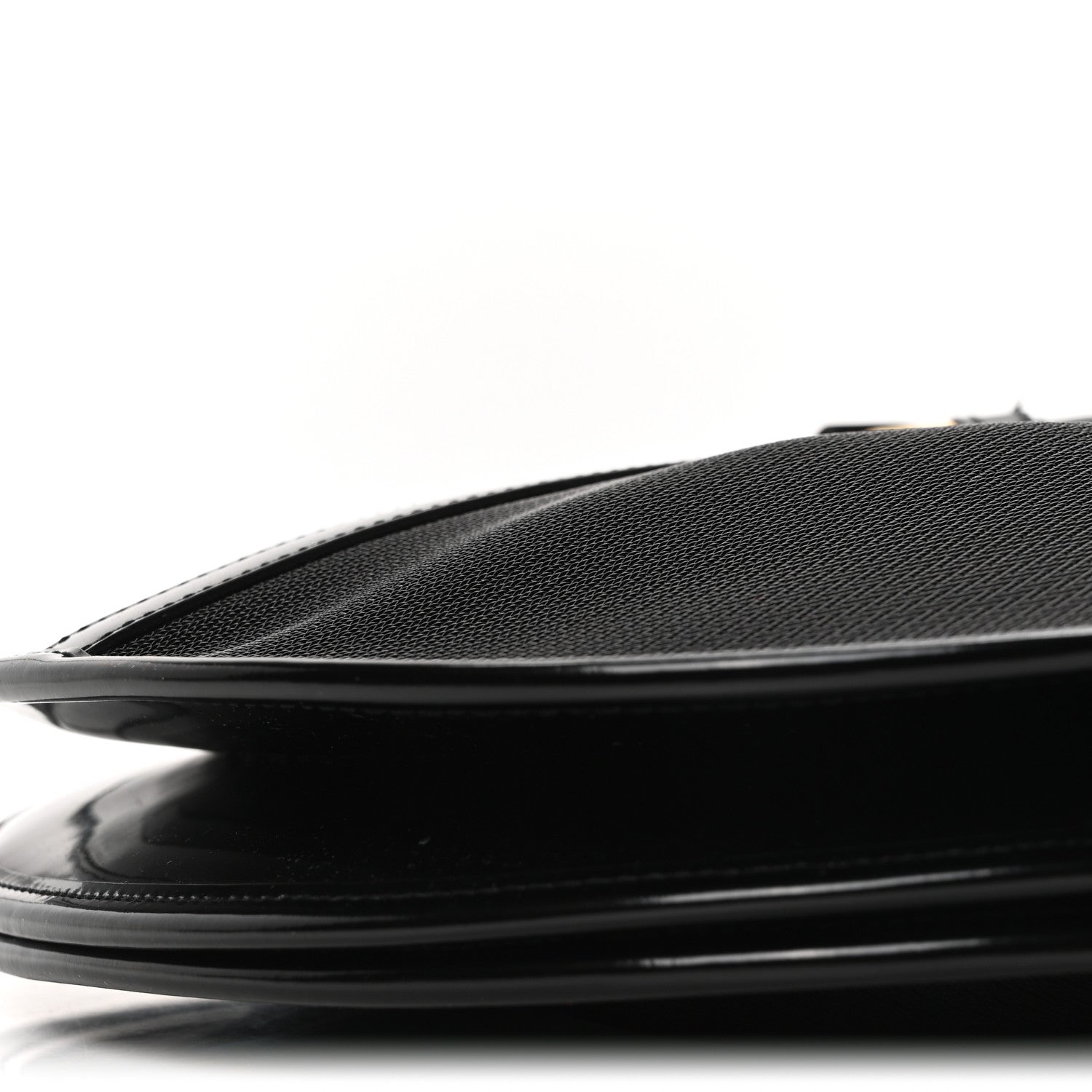 Mesh Patent Calfskin Daryl Shoulder Bag Black