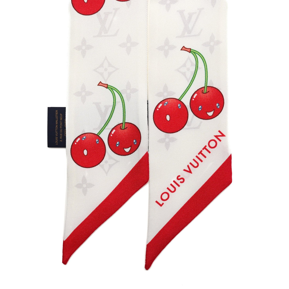 LV X TM Silk Monogram Cerises Bandeau White