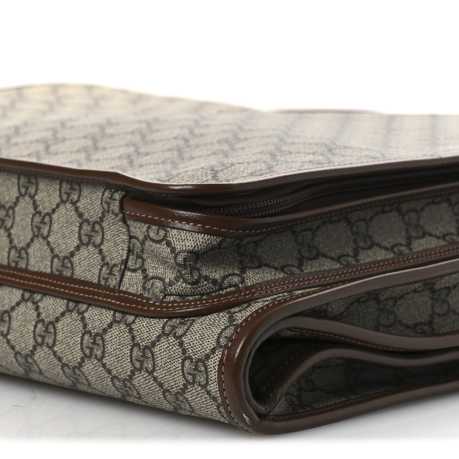 GG Supreme Monogram Azalea Calfskin Retro Interlocking G Hanger Garment Bag Beige Ebony Brown Sugar