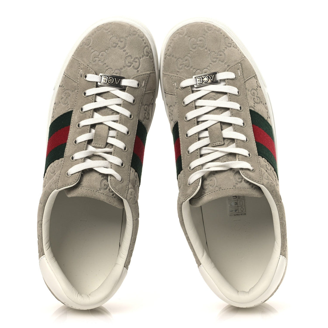 Suede GG Monogram Web Mens Ace Sneakers 8.5 Oatmeal